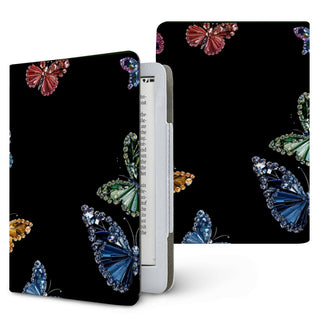 Jeweled Butterfly Kindle case — jewel tone, printed front and back