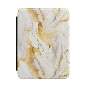 White & Gold Marble Kindle Case