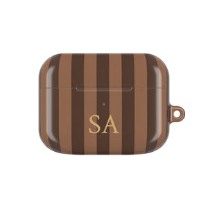 Mocha Stripe Monogram AirPods Case