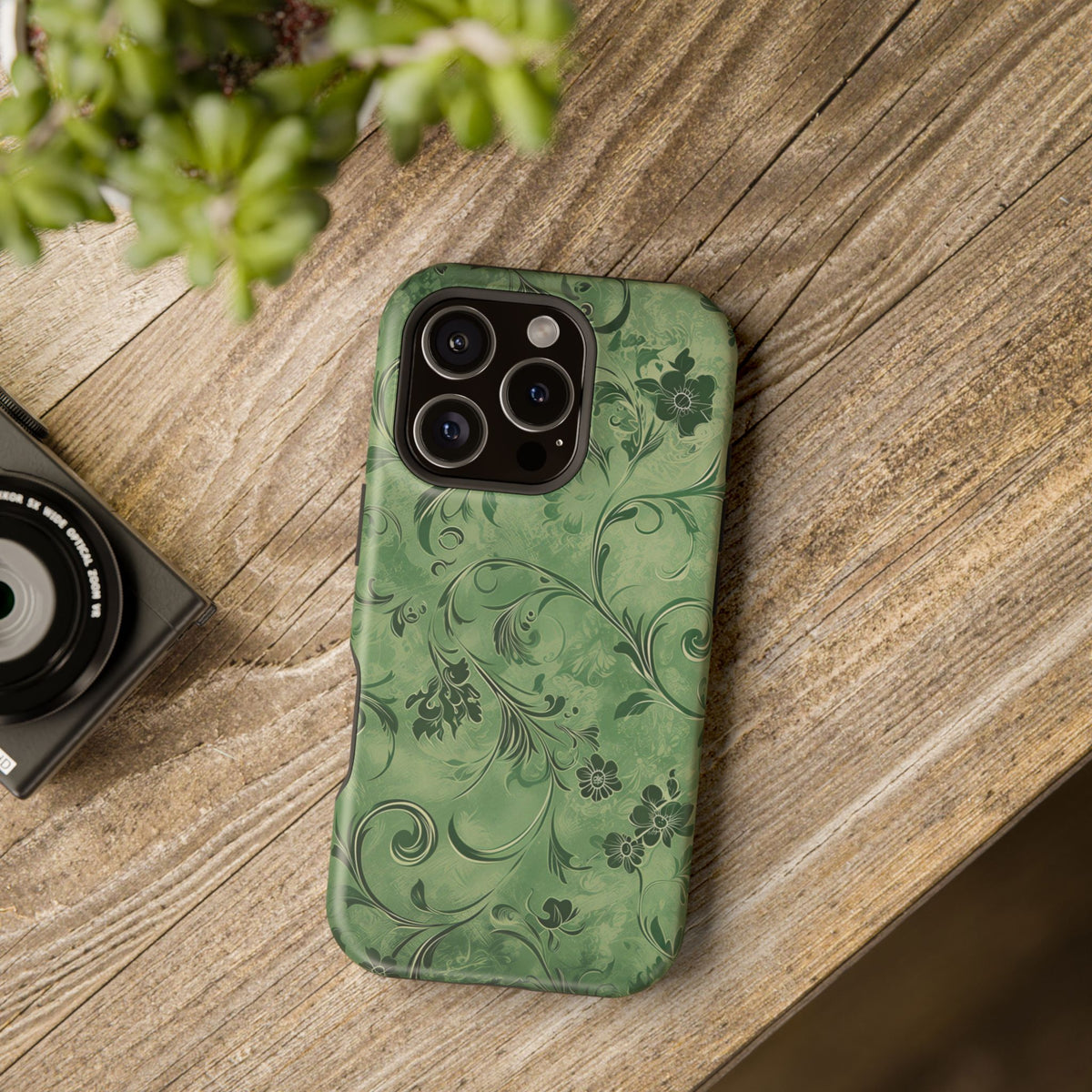 Moss Damask Phone Case — MagSafe Compatible