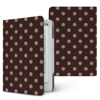 Chocolate Polka Dot Kindle case, printed front and back, fits Kindle Paperwhite 6.8 and 7 inch and Colorsoft