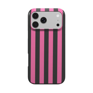 Pink & Black Stripe Phone Case