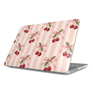 Cherry Bow Stripe MacBook Case
