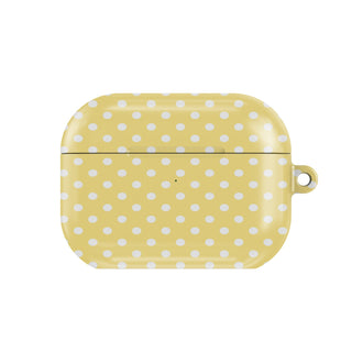Buttermilk Dot AirPods case — hard-shell earbuds cover, closed front view