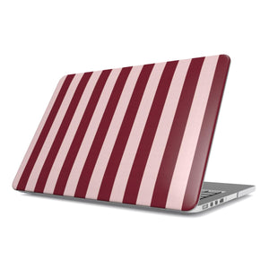 Burgundy Blush Stripe MacBook Case