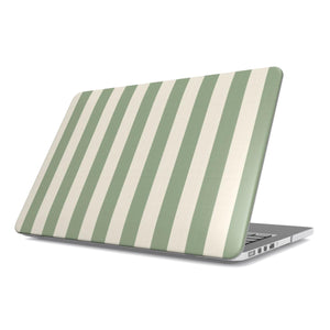 Sage Cream Stripe MacBook Case