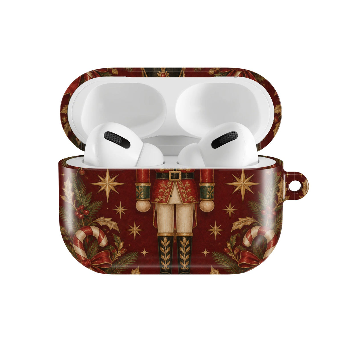 Nutcracker AirPods case — open front view