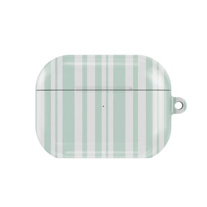 Mint Ticking Stripe AirPods Case