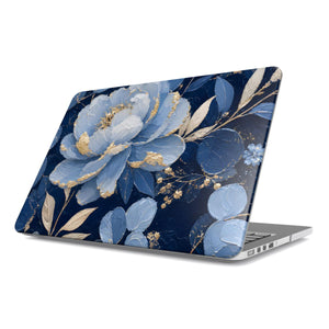 Midnight Blue Peony MacBook Case