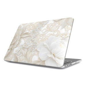 Ivory Lace Peony MacBook Case