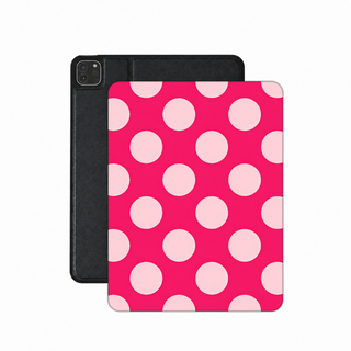 Raspberry Polka Dot iPad case — pink