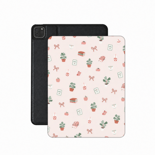 Cottage Bookish Doodle iPad case — cottagecore