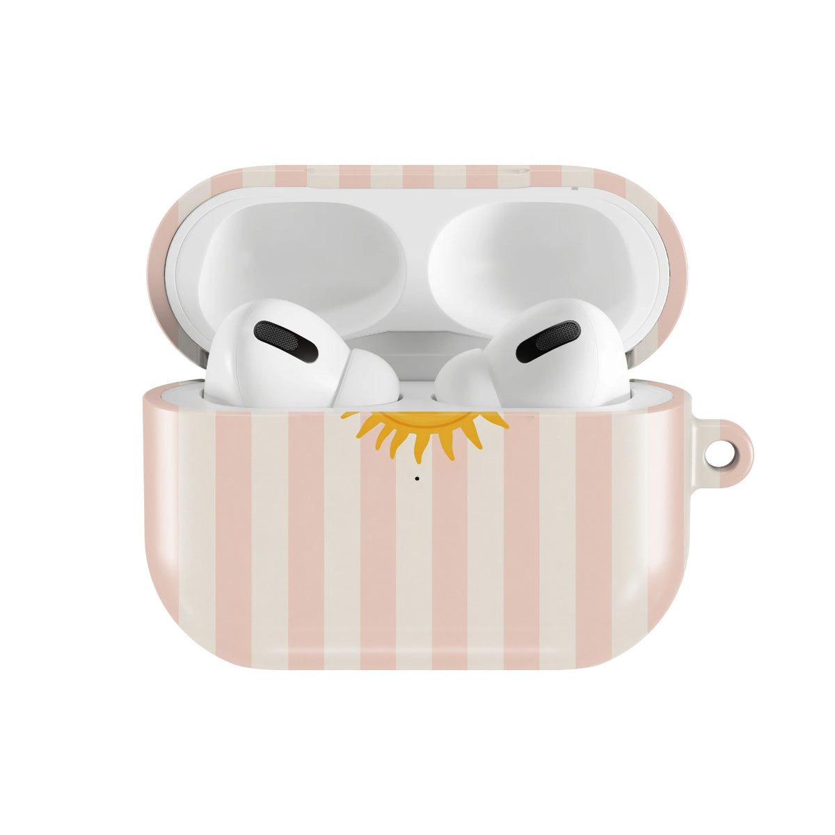 Sunshine Stripe AirPods case — open front view