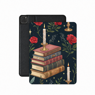 Candlelit Library iPad case — dark academia