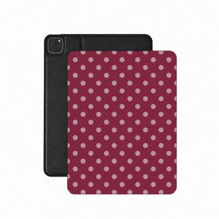 Wine Polka Dot iPad case — burgundy