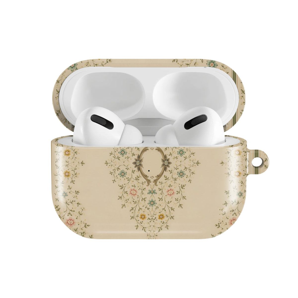 Antique Book Cover AirPods case — open front view