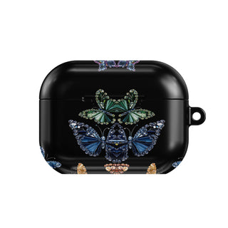 Jeweled Butterfly AirPods case — jewel tone, closed front view