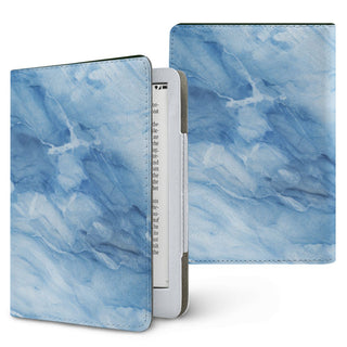 Blue Marble Kindle case — cornflower & slate, printed front and back