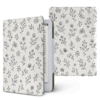 Line Art Wildflower Kindle case, printed front and back, fits Kindle Paperwhite 6.8 and 7 inch and Colorsoft