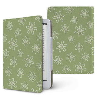Line Daisy Kindle case, printed front and back, fits Kindle Paperwhite 6.8 and 7 inch and Colorsoft