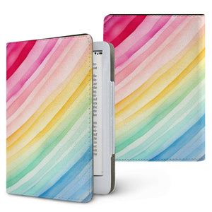 Rainbow Watercolor Stripe Kindle Case