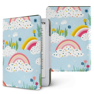 Rainbow Meadow Kindle case — rainbow sky, printed front and back