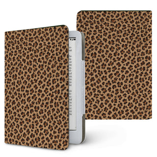 Classic Leopard Kindle case — classic leopard spots on warm caramel, printed front and back