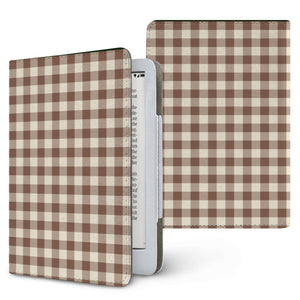 Brown Gingham Kindle Case