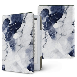Navy Marble Kindle case — navy & white, printed front and back