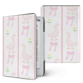 Ribbon Goose Kindle case — pink coquette, printed front and back