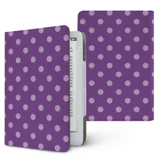 Plum Polka Dot Kindle case, printed front and back, fits Kindle Paperwhite 6.8 and 7 inch and Colorsoft