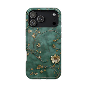Antique Gold Blossom Phone Case — MagSafe Compatible