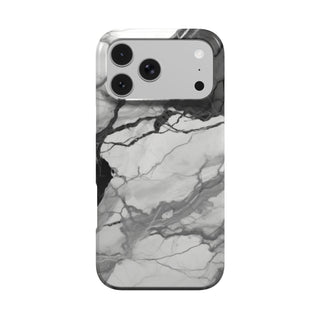 Black & White Marble phone case – MagSafe iPhone case, front view