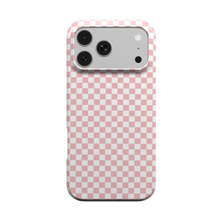 Blush Check phone case – MagSafe iPhone case, front view