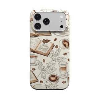 Books & Coffee phone case – MagSafe iPhone case, front view