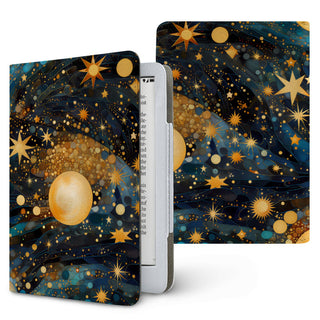 Gilded Cosmos Kindle case, printed front and back, fits Kindle Paperwhite 6.8 and 7 inch and Colorsoft
