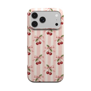 Cherry Bow Stripe Phone Case