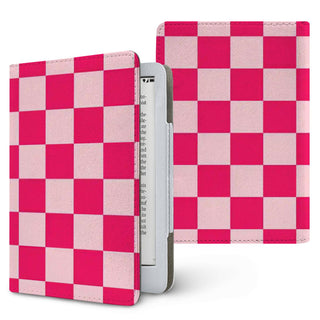 Cherry Checkerboard Kindle case, printed front and back, fits Kindle Paperwhite 6.8 and 7 inch and Colorsoft