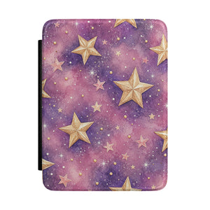 Golden Stars Galaxy Kindle Case