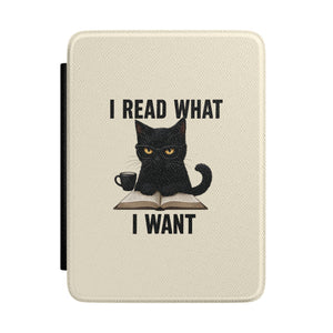I Read What I Want Black Cat Kindle Case