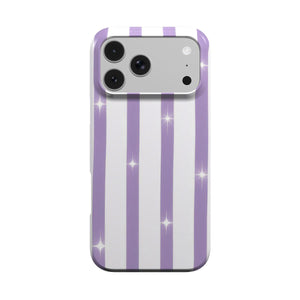 Lilac Sparkle Stripe Phone Case