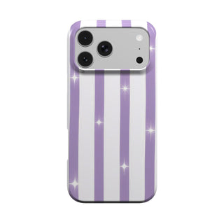 Lilac Sparkle Stripe phone case – MagSafe iPhone case, front view