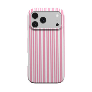 Pink Candy Stripe phone case – MagSafe iPhone case, front view