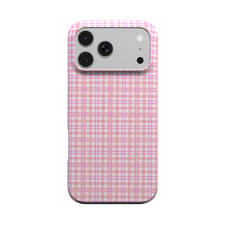 Pink Gingham phone case – MagSafe iPhone case, front view