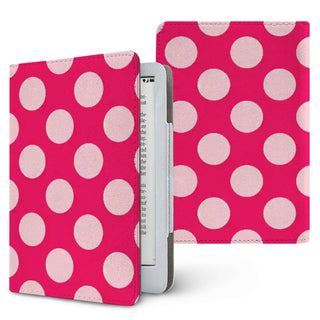 Raspberry Polka Dot Kindle case, printed front and back, fits Kindle Paperwhite 6.8 and 7 inch and Colorsoft