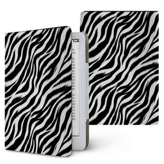 Zebra Kindle case — black & white zebra, printed front and back