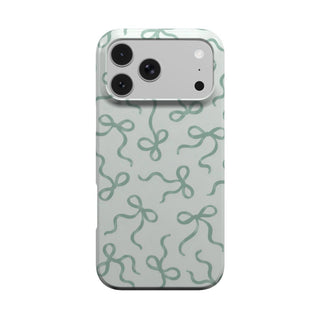 Sage Bows phone case – MagSafe iPhone case, front view