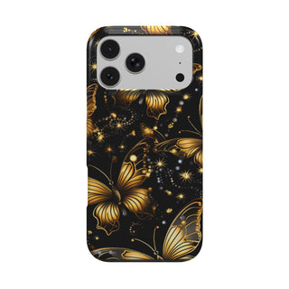 Starlit Gold Butterfly phone case – MagSafe iPhone case, front view