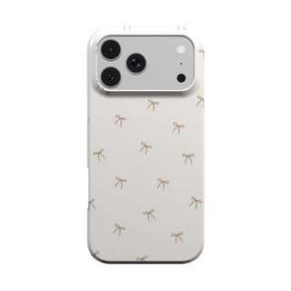 Taupe Bows phone case – MagSafe iPhone case, front view