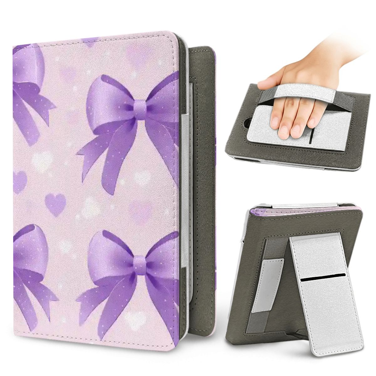 Lilac Bows & Hearts Kindle case for Kindle Paperwhite, view 2